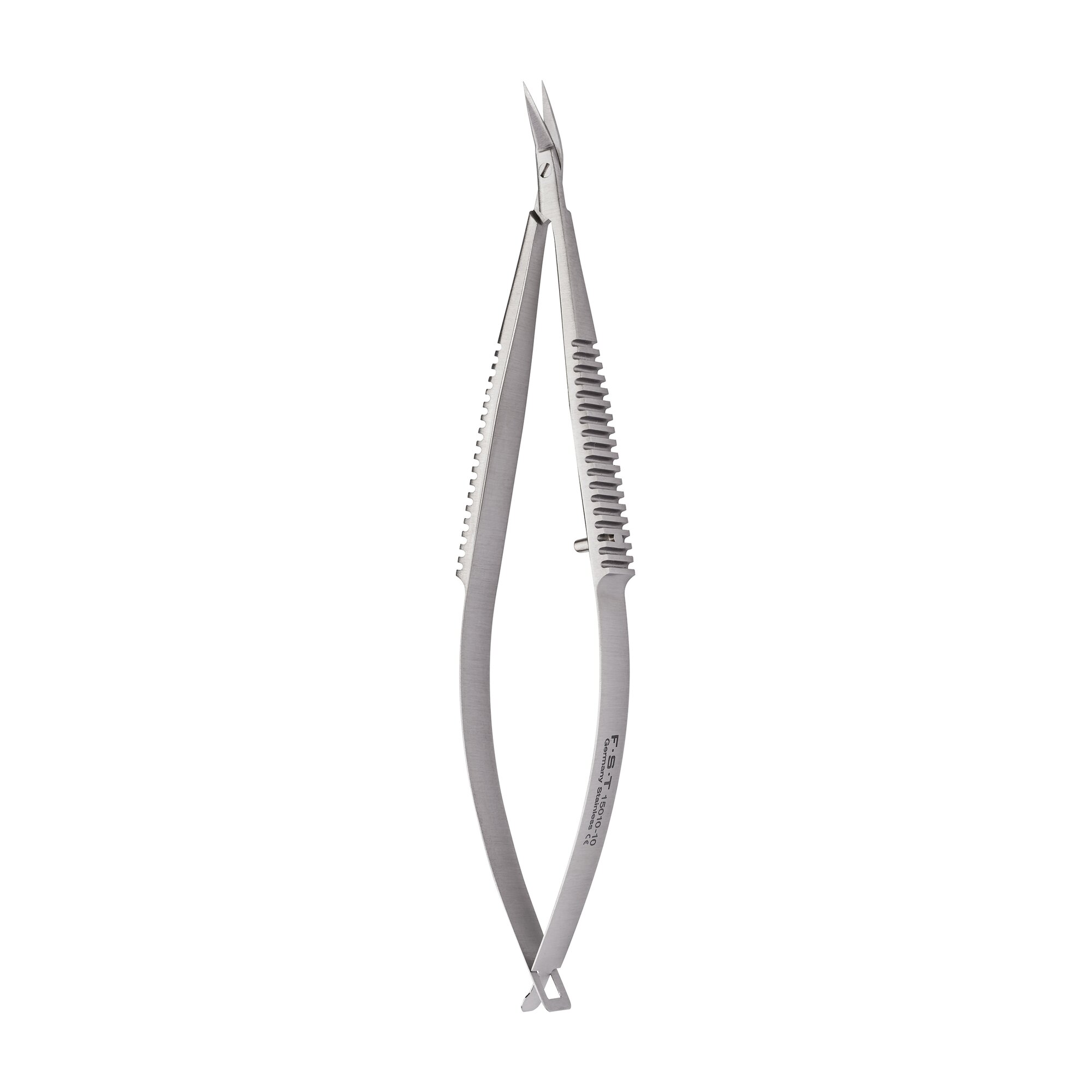 Red Scissors With Spring Spring Scissors - Angled up | 4 mm | 10 cm | 15010-10